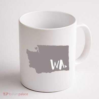 Cute Washington Outline Gift From Wa Coffee Mug back