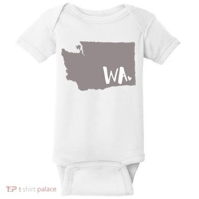 Cute Washington Outline Gift From Wa Baby Bodysuit