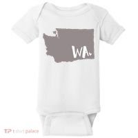 Cute Washington Outline Gift From Wa Baby Bodysuit thumb 0