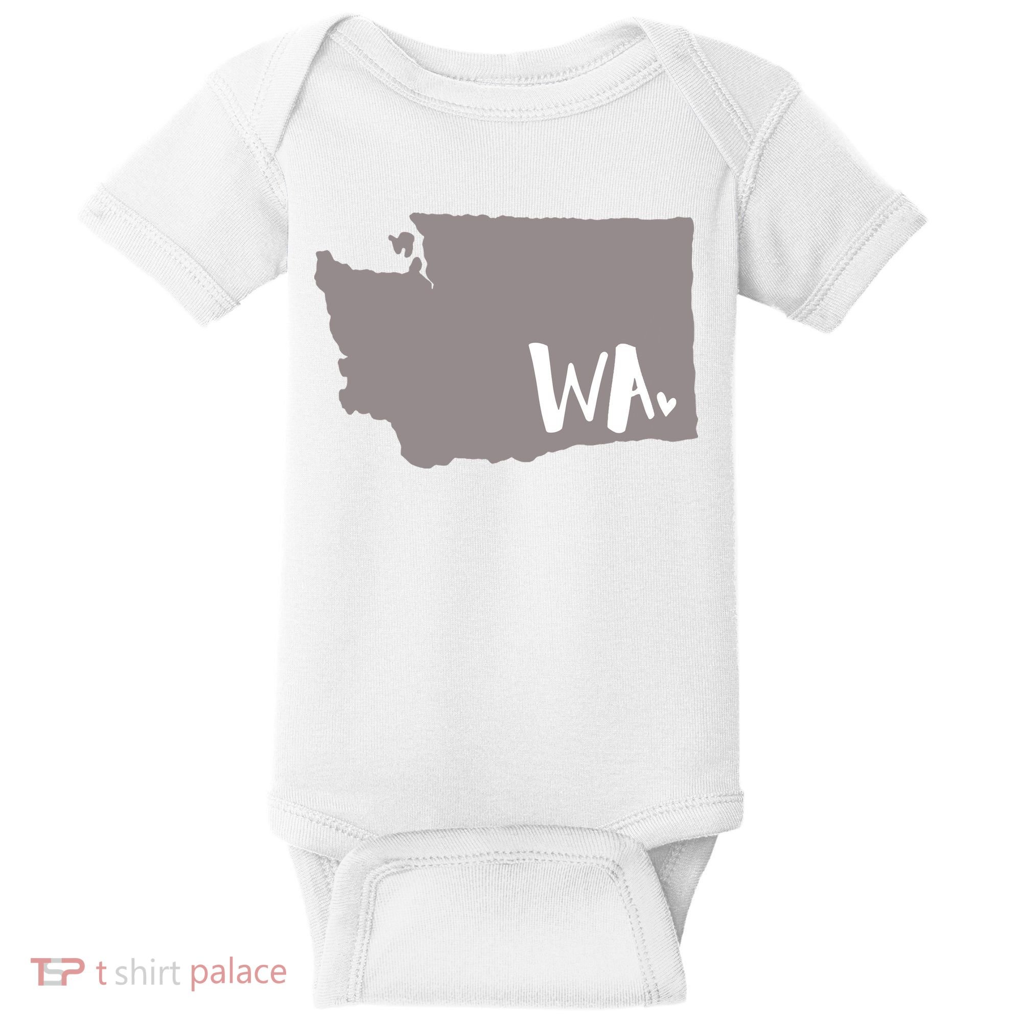 Cute Washington Outline Gift From Wa Baby Bodysuit