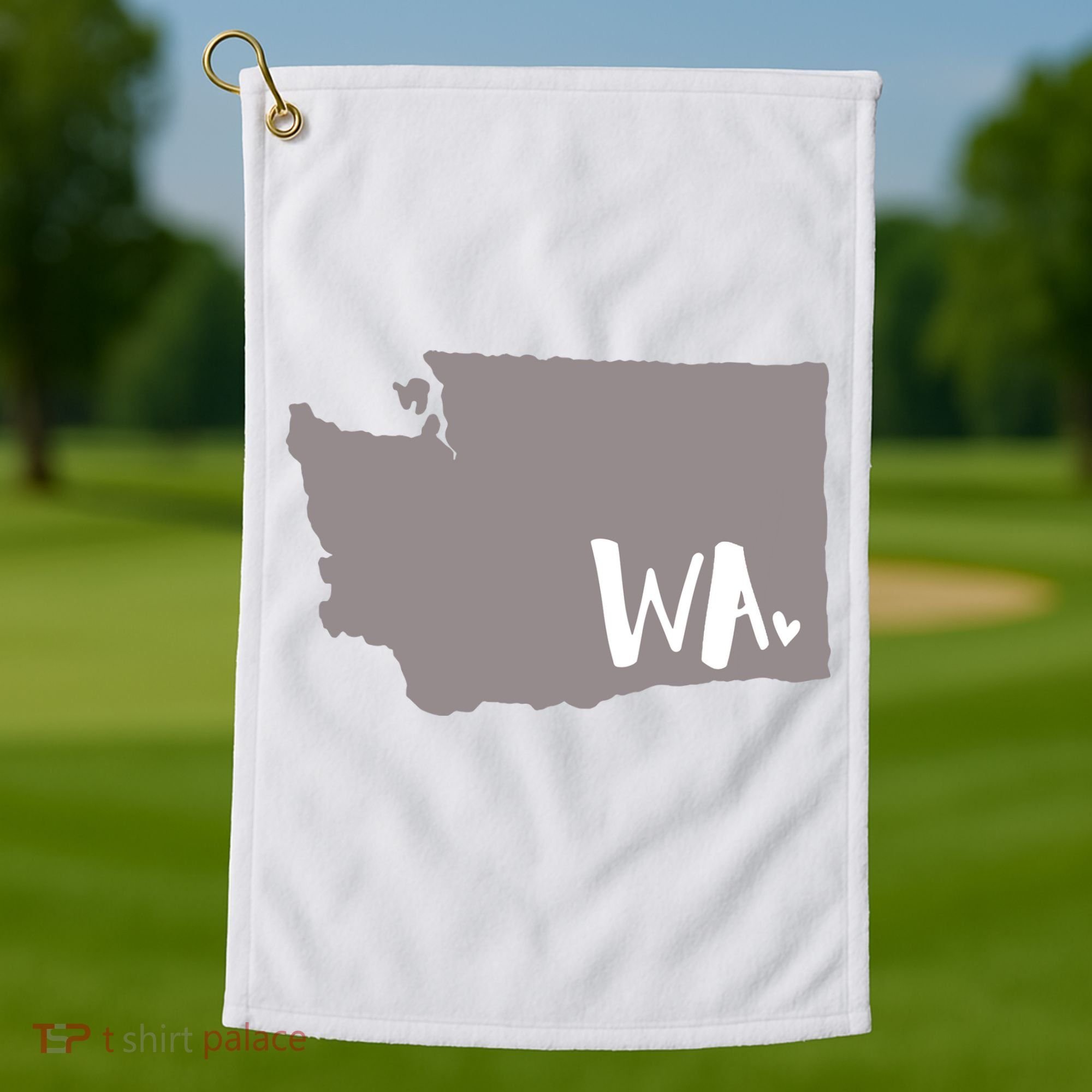 Cute Washington Outline Gift From Wa Golf Towel