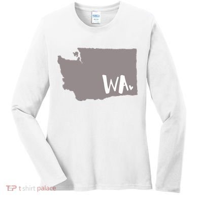 Cute Washington Outline Gift From Wa Women's Long Sleeve Shirt