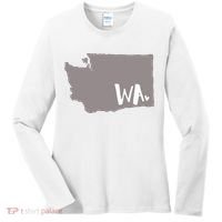Cute Washington Outline Gift From Wa Women's Long Sleeve Shirt thumb 0