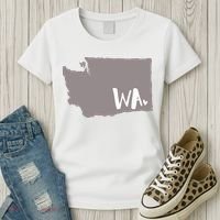 Cute Washington Outline Gift From Wa Women's T-Shirt thumb 3