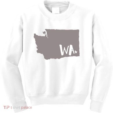 Cute Washington Outline Gift From Wa Kids Sweatshirt