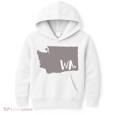 Cute Washington Outline Gift From Wa Kids Hoodie
