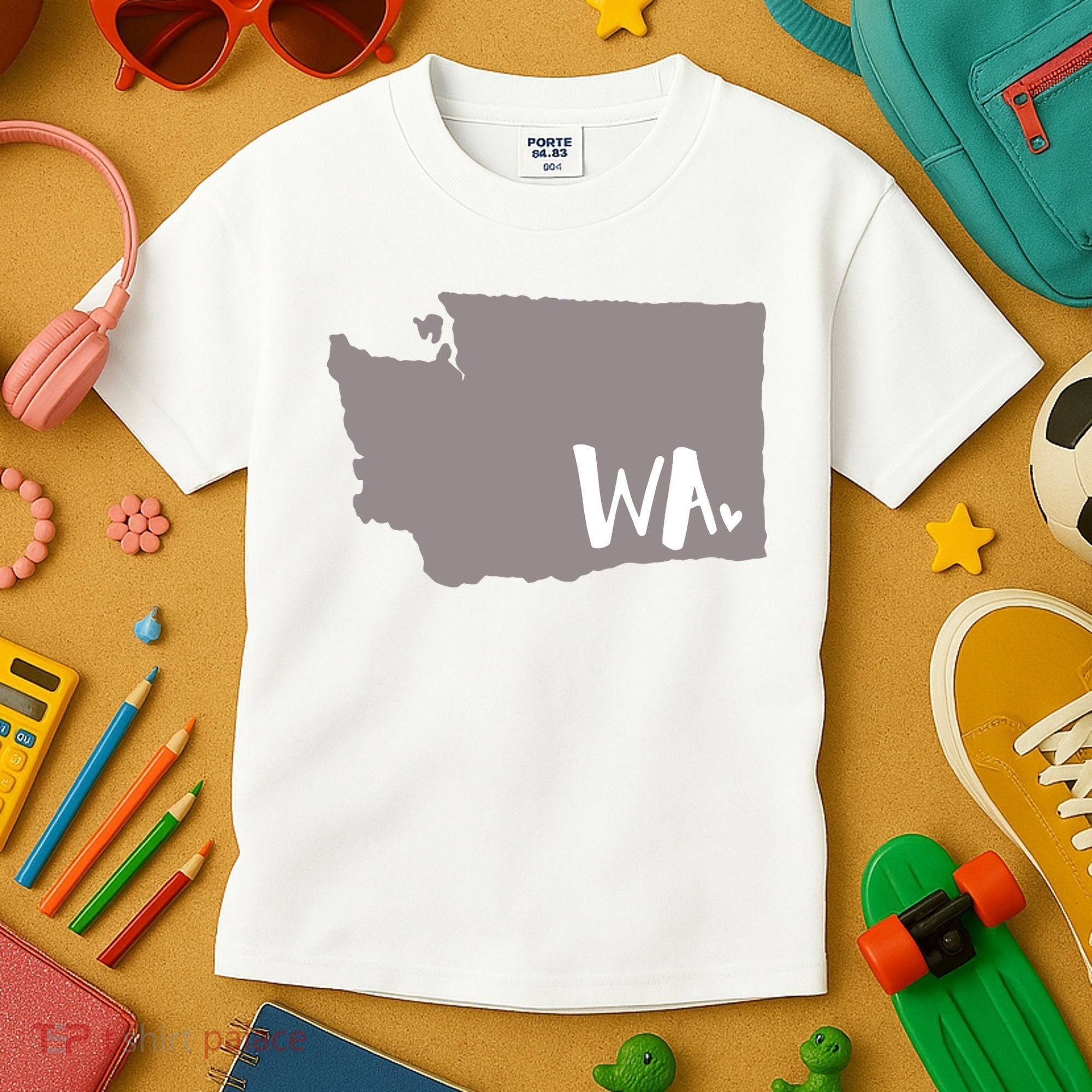 Cute Washington Outline Gift From Wa Kids T-Shirt