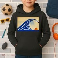 Cute Wave Of Blue Wave Kamala For Kamala Funny Trump Kids Hoodie thumb 2
