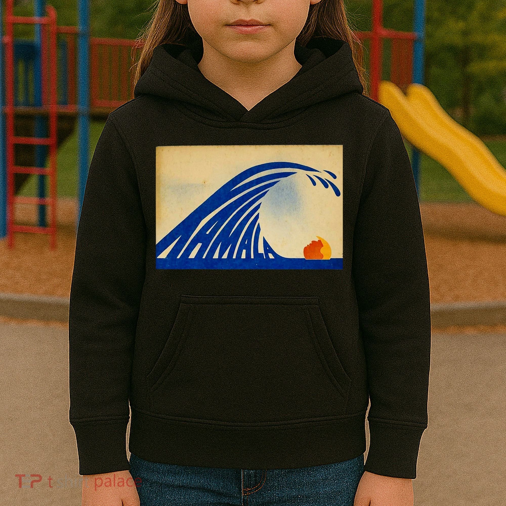 Cute Wave Of Blue Wave Kamala For Kamala Funny Trump Kids Hoodie