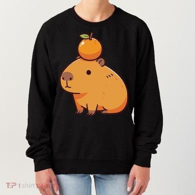 Capybara With Orange On The Head Capybara Women's Sweatshirt