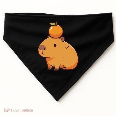 Capybara With Orange On The Head Capybara USA-Made Doggie Bandana