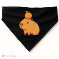 Capybara With Orange On The Head Capybara USA-Made Doggie Bandana thumb 0