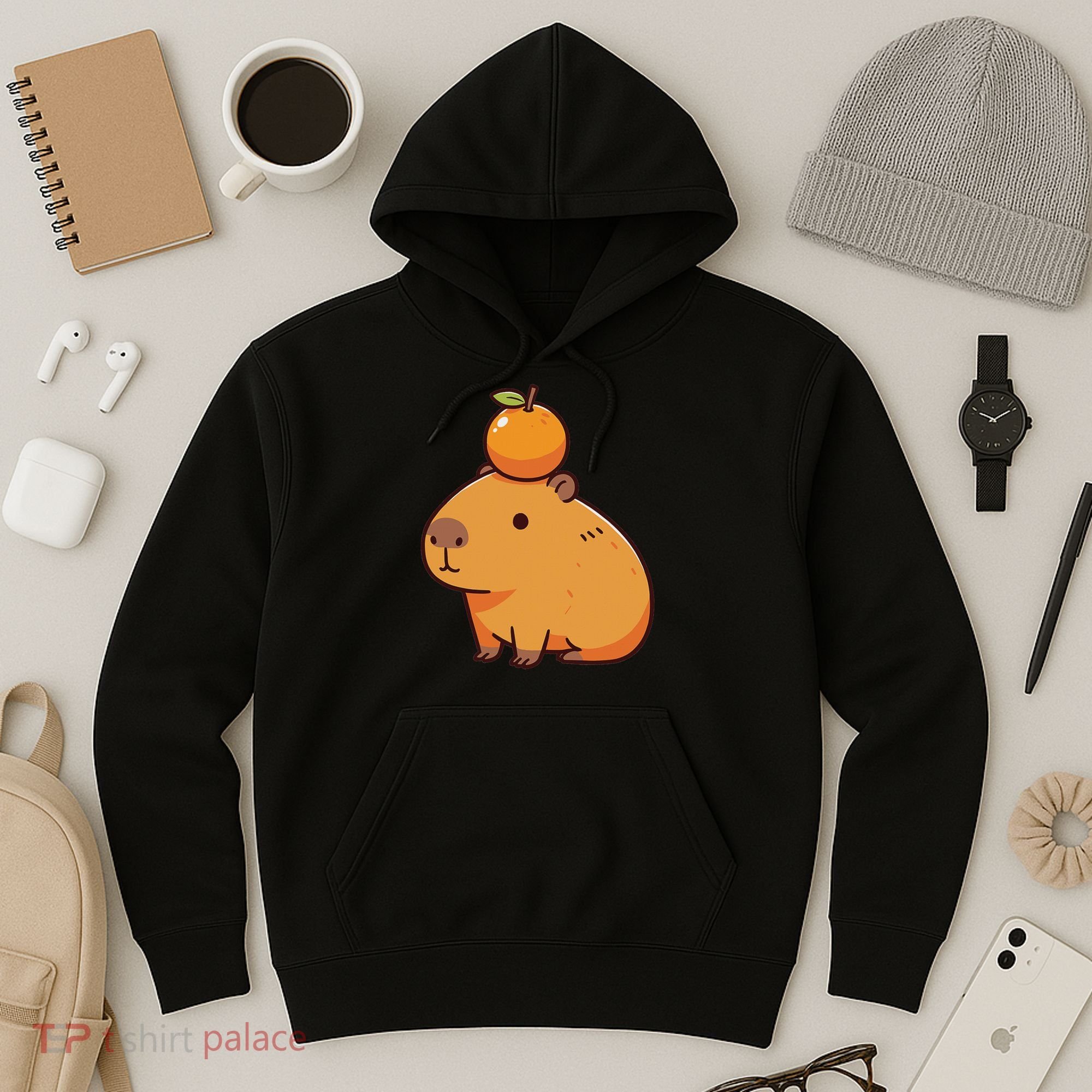 Capybara With Orange On The Head Capybara Hoodie
