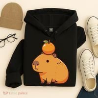 Capybara With Orange On The Head Capybara Hoodie thumb 4