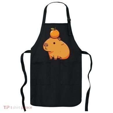 Capybara With Orange On The Head Capybara Apron