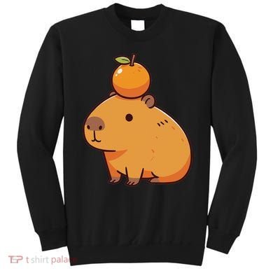 Capybara With Orange On The Head Capybara Sweatshirt