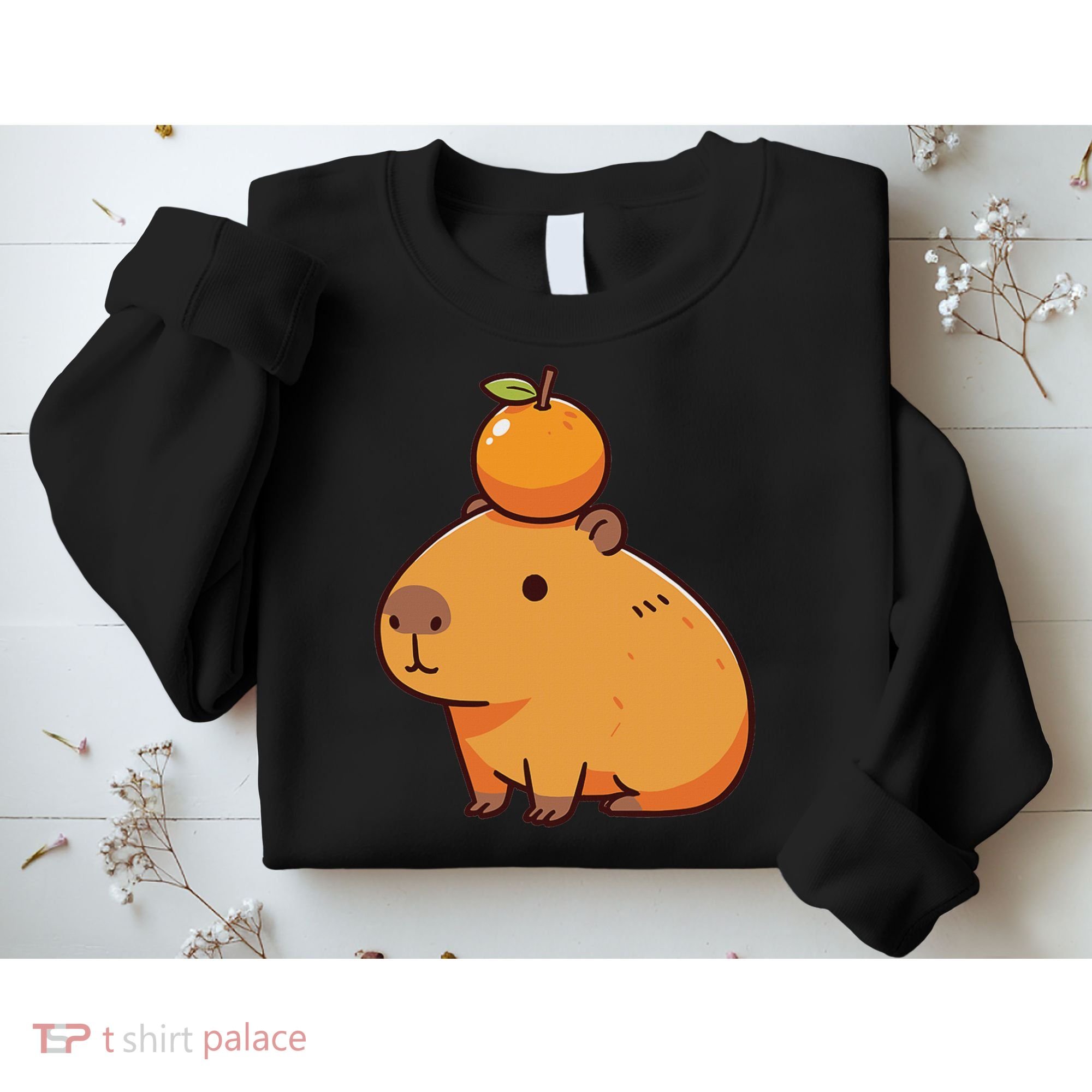 Capybara With Orange On The Head Capybara Sweatshirt