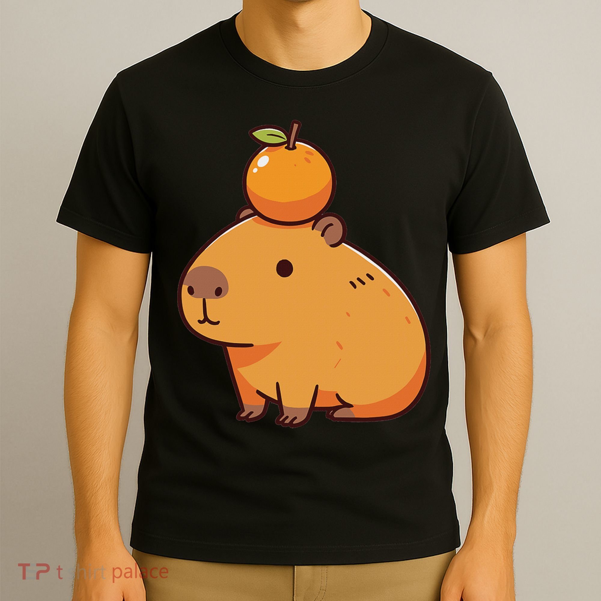 Capybara With Orange On The Head Capybara T-Shirt