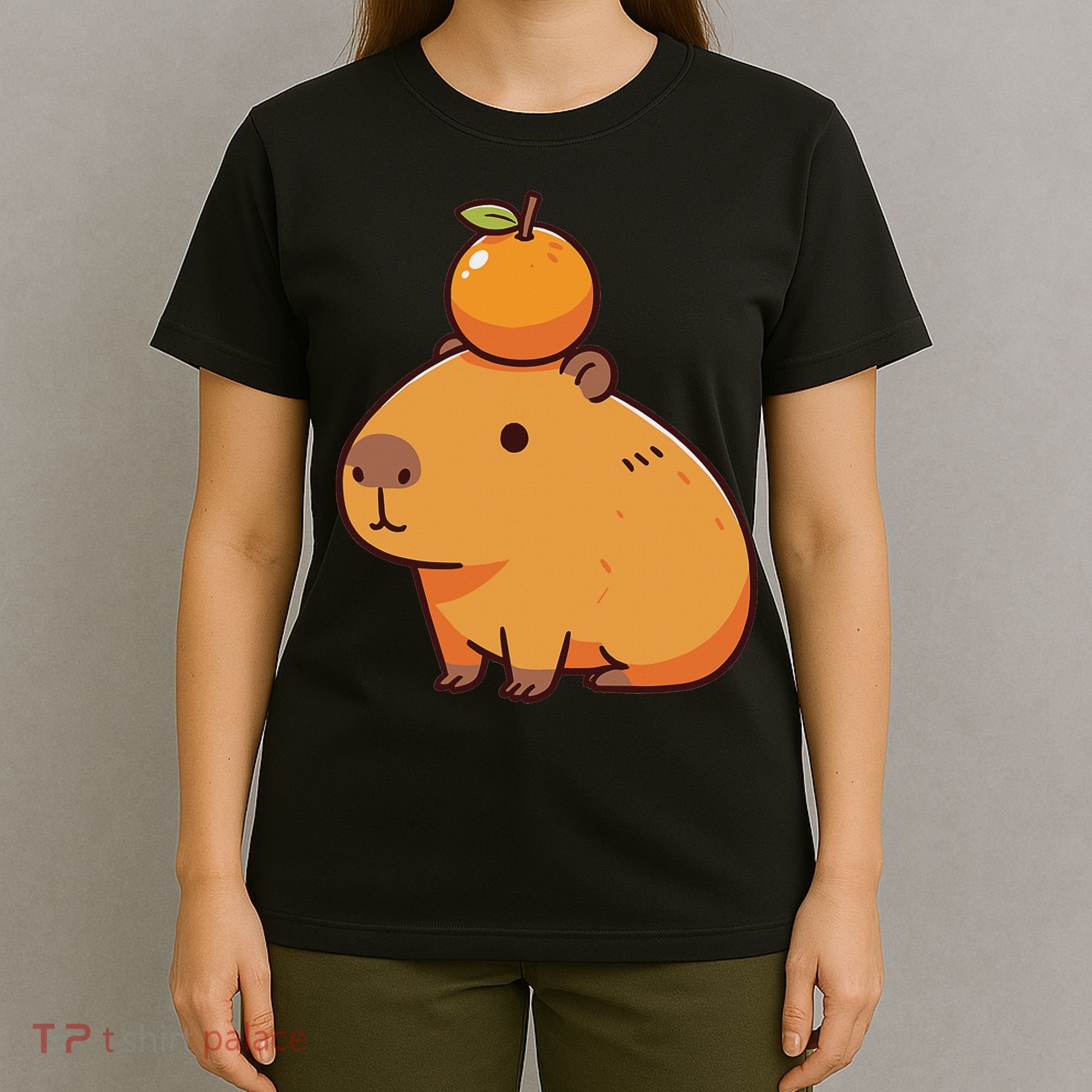 Capybara With Orange On The Head Capybara T-Shirt