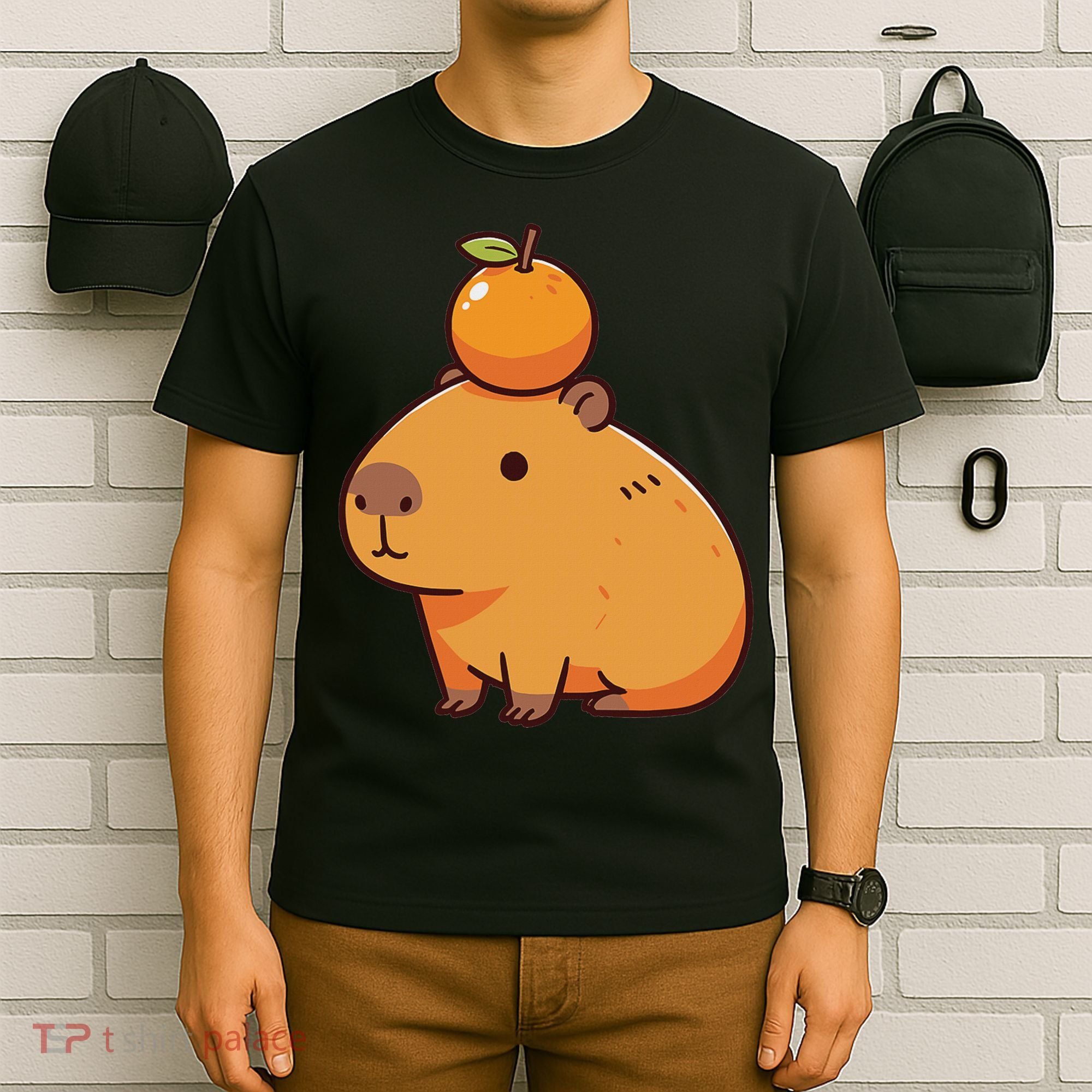 Capybara With Orange On The Head Capybara T-Shirt