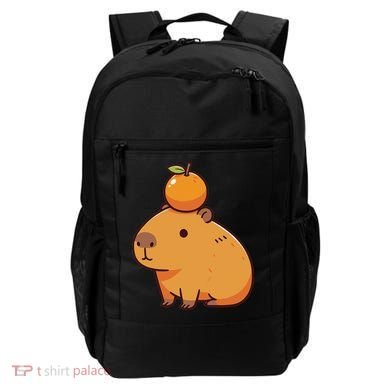 Capybara With Orange On The Head Capybara Backpack