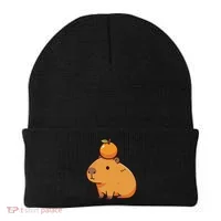 Capybara With Orange On The Head Capybara Beanie thumb 0
