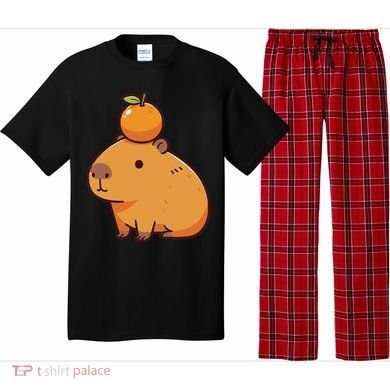 Capybara With Orange On The Head Capybara Pajama Set