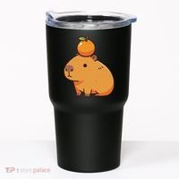 Capybara With Orange On The Head Capybara Tumbler thumb 0