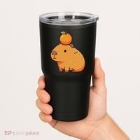 Capybara With Orange On The Head Capybara Tumbler thumb 2