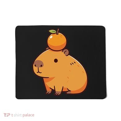 Capybara With Orange On The Head Capybara Mousepad