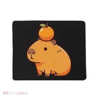 Capybara With Orange On The Head Capybara Mousepad thumb 0