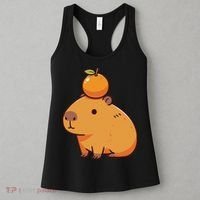 Capybara With Orange On The Head Capybara Women's Tank Top thumb 3