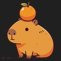 Capybara With Orange On The Head Capybara Hat thumb 2
