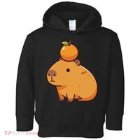 Capybara With Orange On The Head Capybara Toddler Hoodie thumb 0