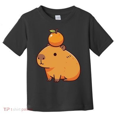 Capybara With Orange On The Head Capybara Toddler T-Shirt