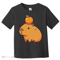 Capybara With Orange On The Head Capybara Toddler T-Shirt thumb 0