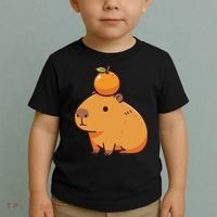 Capybara With Orange On The Head Capybara Toddler T-Shirt thumb 2