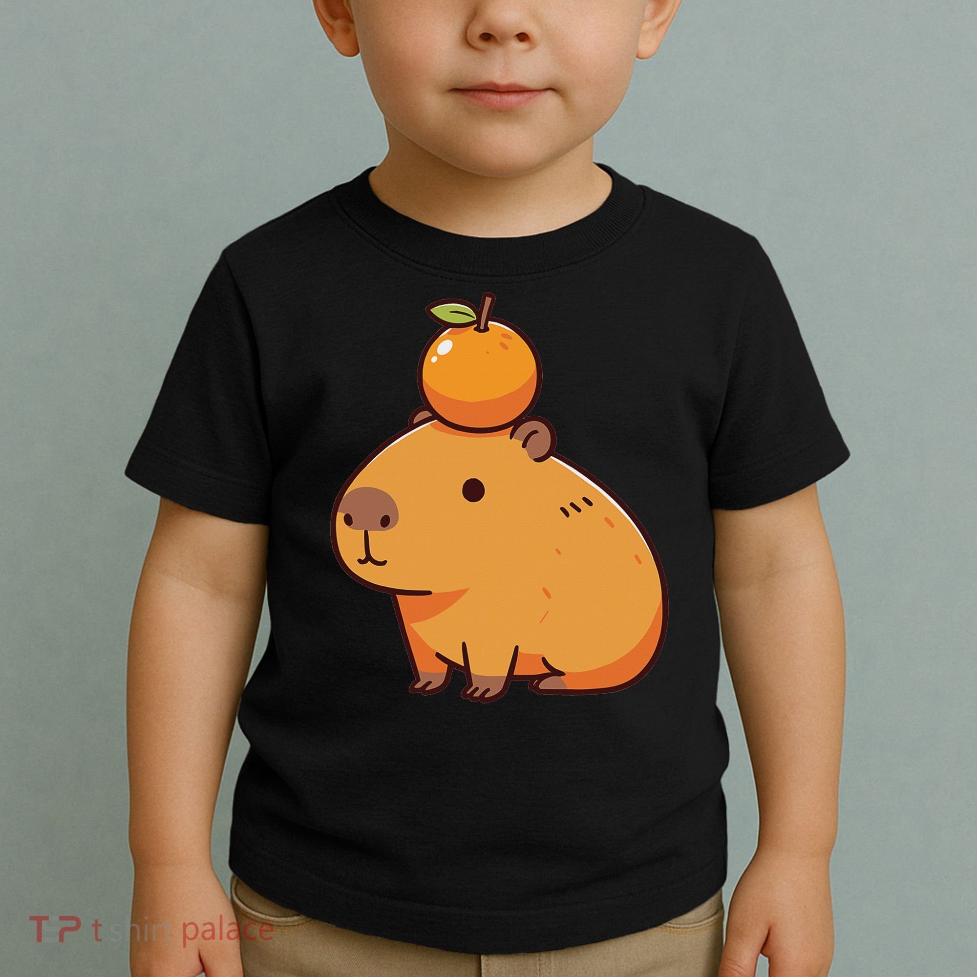 Capybara With Orange On The Head Capybara Toddler T-Shirt