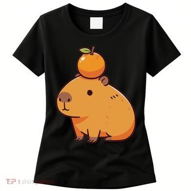 Capybara With Orange On The Head Capybara Women's T-Shirt