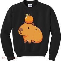 Capybara With Orange On The Head Capybara Kids Sweatshirt thumb 0