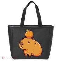 Capybara With Orange On The Head Capybara Tote Bag thumb 0