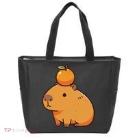 Capybara With Orange On The Head Capybara Tote Bag thumb 0