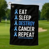 Cancer Warrior Prostate Cancer Awareness Golf Towel thumb 1