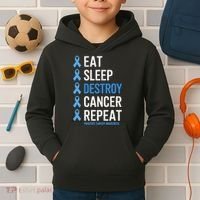 Cancer Warrior Prostate Cancer Awareness Kids Hoodie thumb 2