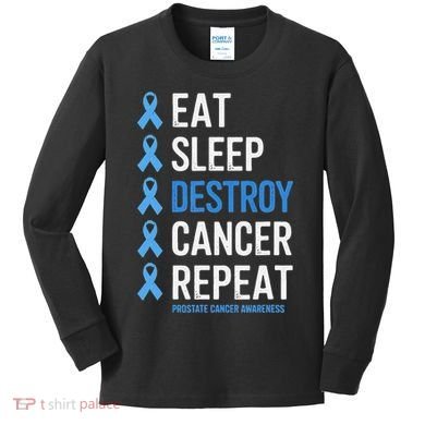 Cancer Warrior Prostate Cancer Awareness Kids Long Sleeve Shirt
