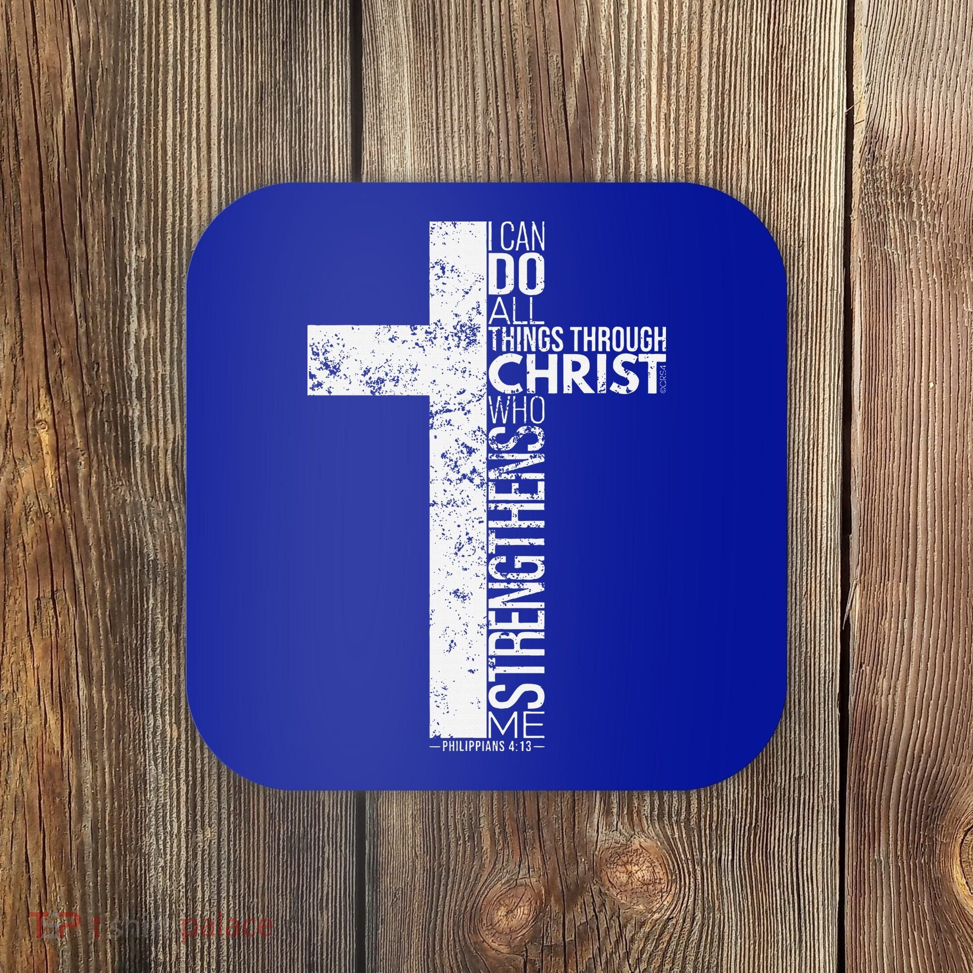 Cross With Philippians 413 Christian Coaster