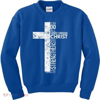 Cross With Philippians 413 Christian Kids Sweatshirt