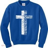 Cross With Philippians 413 Christian Kids Sweatshirt thumb 0
