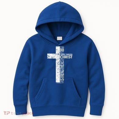 Cross With Philippians 413 Christian Kids Hoodie