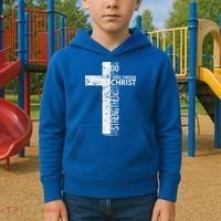Cross With Philippians 413 Christian Kids Hoodie thumb 2